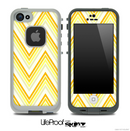 Bright Yellow Chevron Pattern V2 Skin for the iPhone 5 or 4/4s LifeProof Case