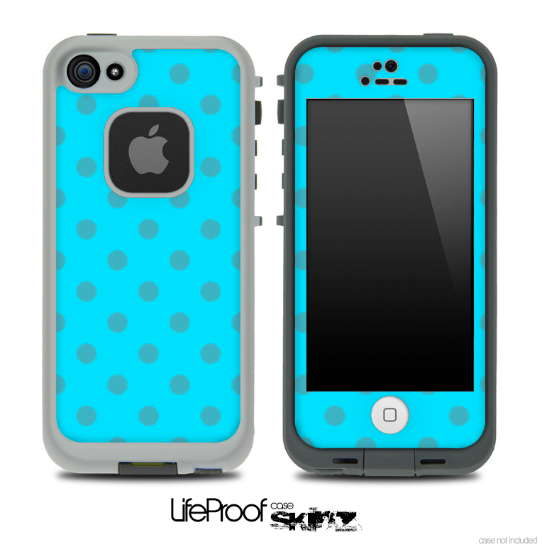 Polka Dotted Blue V3 Skin for the iPhone 5 or 4/4s LifeProof Case