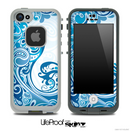 Turquoise Abstract Swirled Pattern Skin for the iPhone 5 or 4/4s LifeProof Case