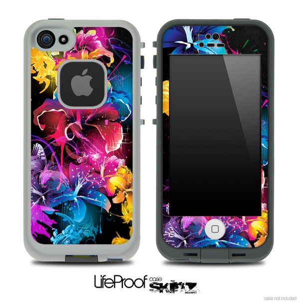 Bright Neon Floral Skin for the iPhone 5 or 4/4s LifeProof Case