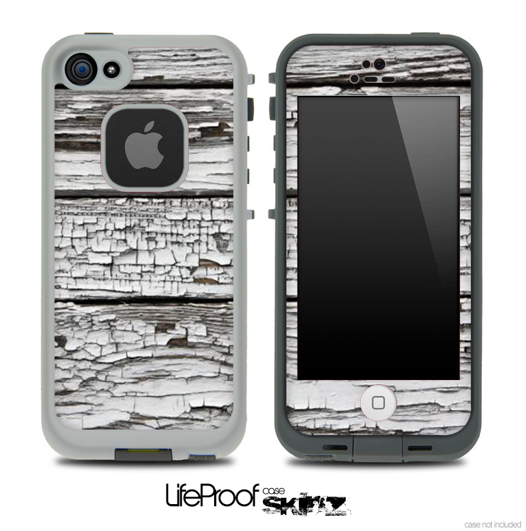 White Flaked Wood Skin for the iPhone 5 or 4/4s LifeProof Case