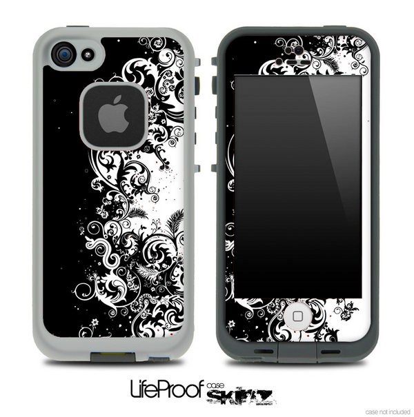 Abstract Black & White Swirls Skin for the iPhone 5 or 4/4s LifeProof Case