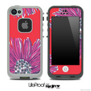 Artistic Purple & Coral Floral Skin for the iPhone 5 or 4/4s LifeProof Case