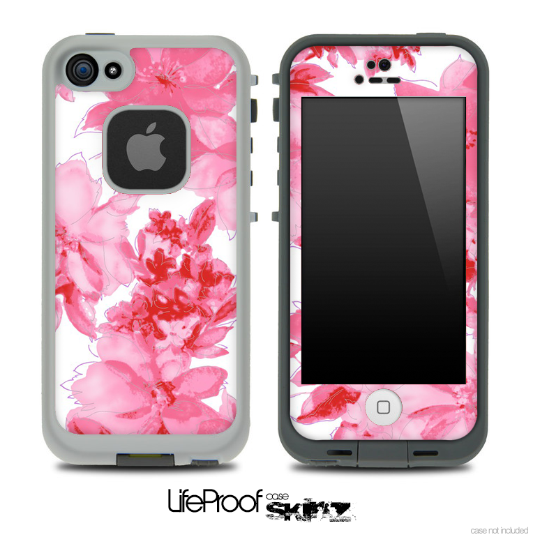 Light Neon Pink Flowers Skin for the iPhone 5 or 4/4s LifeProof Case