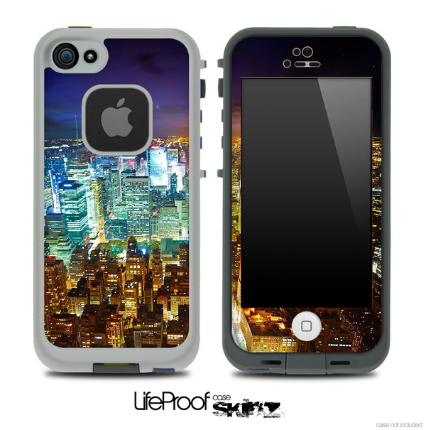 Bright Night NYC Skyline Skin for the iPhone 5 or 4/4s LifeProof Case