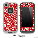 Red Flowered Skin for the iPhone 5 or 4/4s LifeProof Case