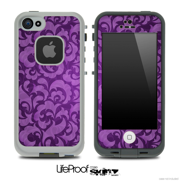 Purple Lace Design Skin for the iPhone 5 or 4/4s LifeProof Case