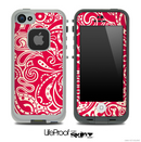 Red Abstract Floral Design Skin for the iPhone 5 or 4/4s LifeProof Case