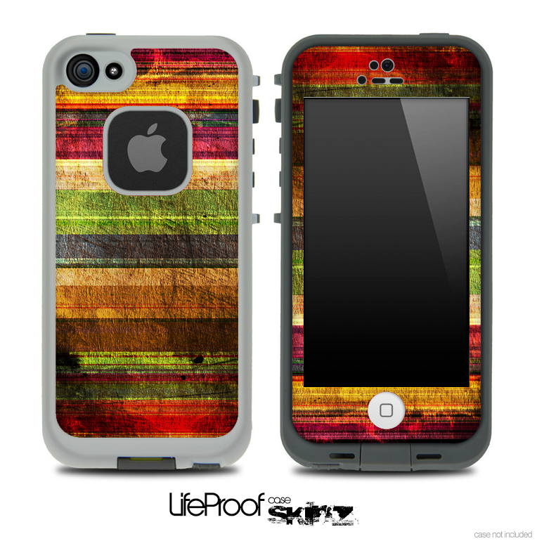 Grungy Color Striped Skin for the iPhone 5 or 4/4s LifeProof Case