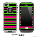 Neon Pink & Green Stripes Skin for the iPhone 5 or 4/4s LifeProof Case