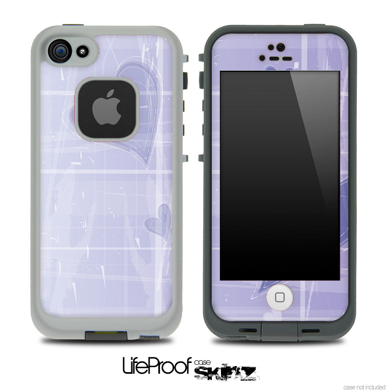 Subtle Purple Hearts Skin for the iPhone 5 or 4/4s LifeProof Case