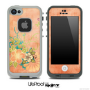 Vintage Orange Flowerland Pattern Skin for the iPhone 5 or 4/4s LifeProof Case