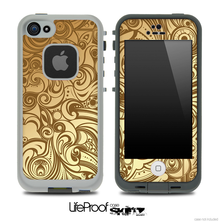 Vintage Gold Pattern Skin for the iPhone 5 or 4/4s LifeProof Case
