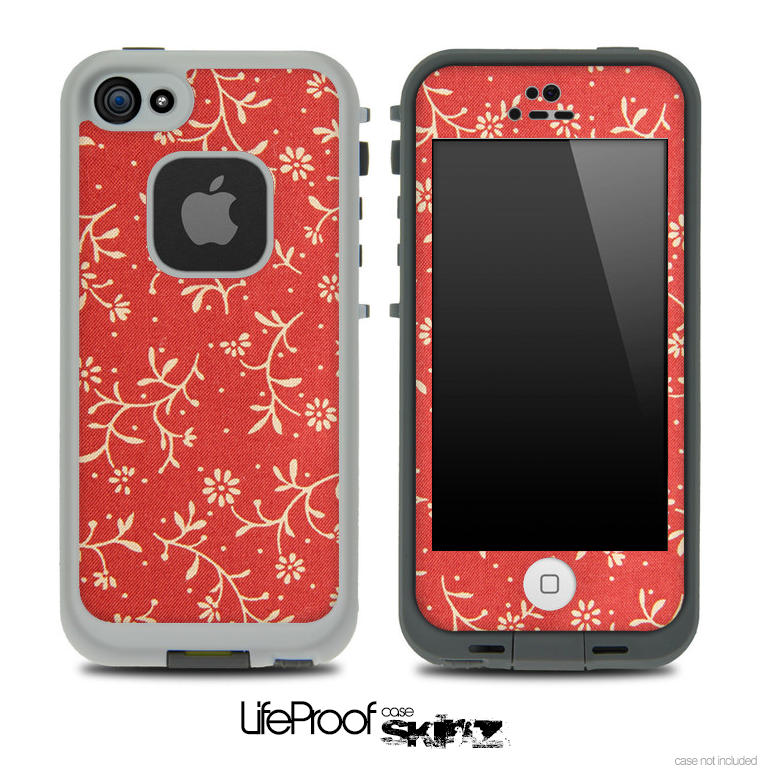 Red Fabric Pattern Skin for the iPhone 5 or 4/4s LifeProof Case