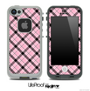 Light Pink & Black Plaid Skin for the iPhone 5 or 4/4s LifeProof Case