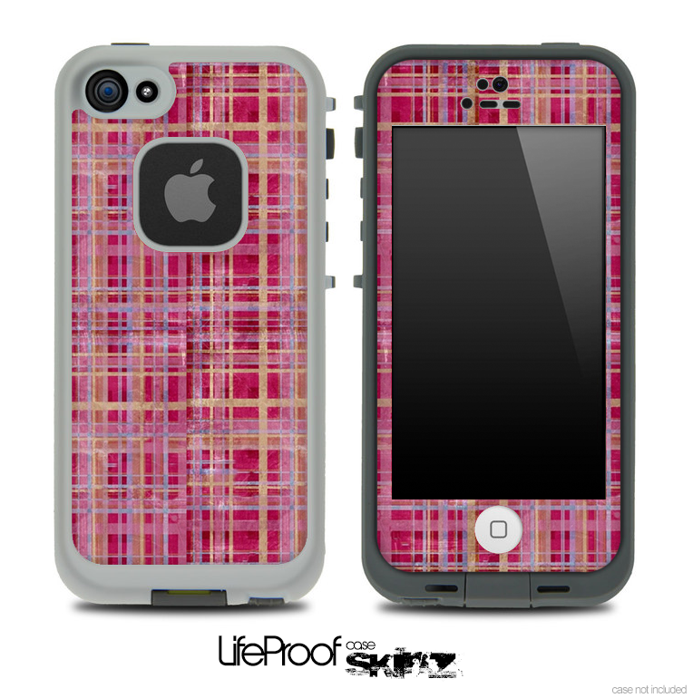 Woven Pink Plaid Skin for the iPhone 5 or 4/4s LifeProof Case