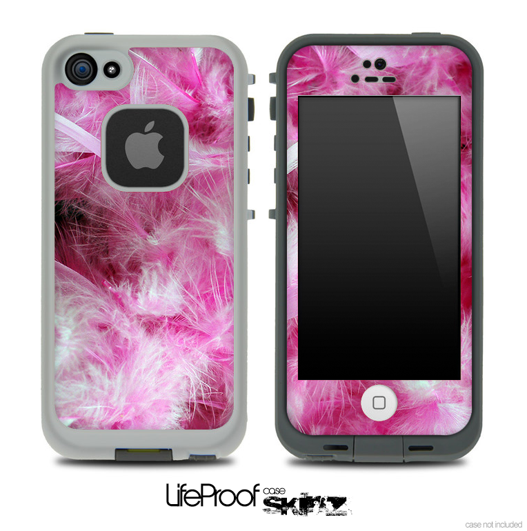 Neon Pink Feather Explosion Skin for the iPhone 5 or 4/4s LifeProof Case