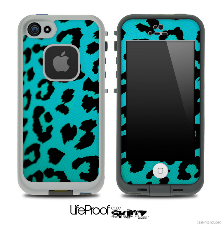 Blue Cheetah Skin for the iPhone 5 or 4/4s LifeProof Case