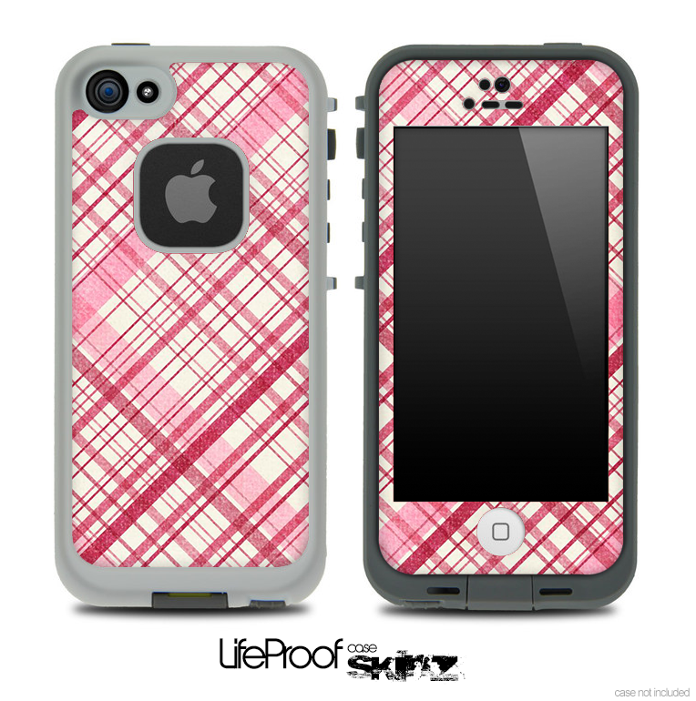 Light Pink Plaid Skin for the iPhone 5 or 4/4s LifeProof Case