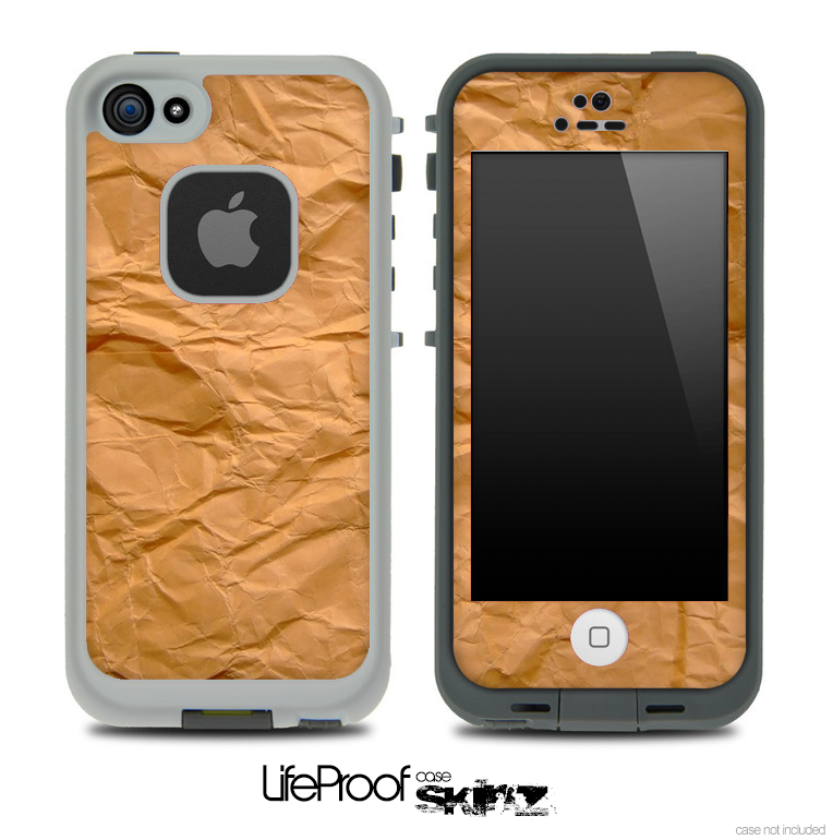 Brown Paper Bag Skin for the iPhone 5 or 4/4s LifeProof Case