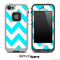 Chevron Pattern V3 Turquoise and White Skin for the iPhone 5 or 4/4s LifeProof Case