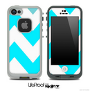 Chevron Pattern Turquoise and White Skin for the iPhone 5 or 4/4s LifeProof Case