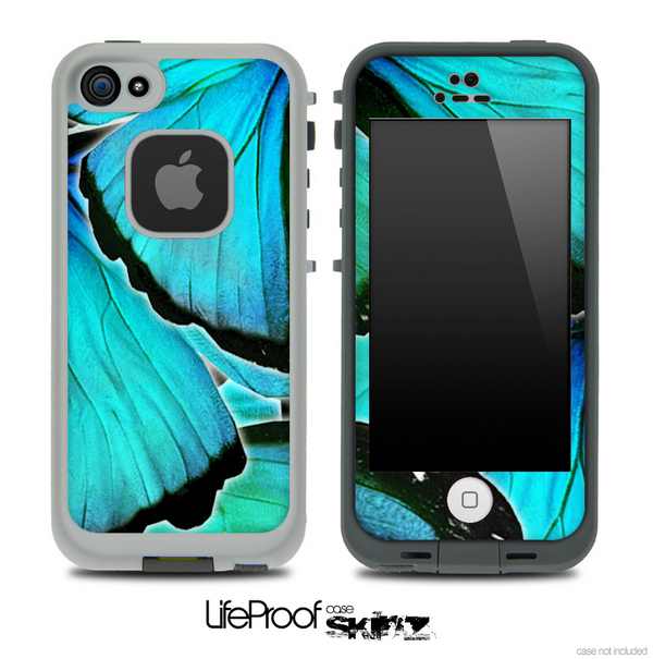 Turquoise Butterfly Bundle V4 Skin for the iPhone 5 or 4/4s LifeProof Case