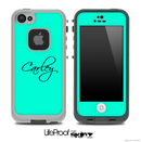 Trendy Green with Your Name Custom Skin for the iPhone 5 or 4/4s LifeProof Case