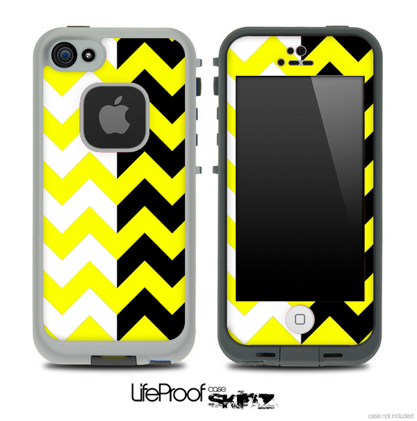 Two Toned Chevron Pattern Yellow Skin for the iPhone 5 or 4/4s LifeProof Case