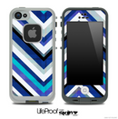 Color Blues Vintage V4 Chevron Skin for the iPhone 5 or 4/4s LifeProof Case