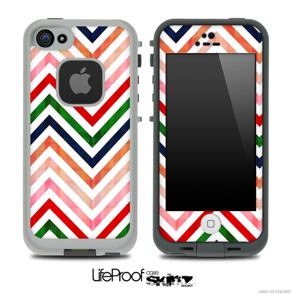 Colorful Vintage Chevron Skin for the iPhone 5 or 4/4s LifeProof Case