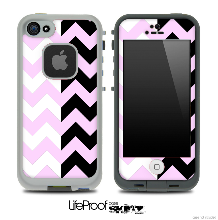 Two Toned Chevron Pattern Light Pink Skin for the iPhone 5 or 4/4s LifeProof Case