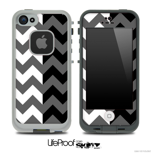 Two Toned Chevron Pattern Dark Gray Skin for the iPhone 5 or 4/4s LifeProof Case