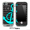 Black/Gray Chevron and Turquoise Anchor Skin for the iPhone 5 or 4/4s LifeProof Case
