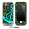 Digital Camouflage V3 Print and Turquoise Anchor Skin for the iPhone 5 or 4/4s LifeProof Case