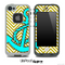 Gold/White V2 Colored Chevron and Turquoise Anchor Skin for the iPhone 5 or 4/4s LifeProof Case