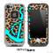 Vector Cheetah Print and Turquoise Anchor Skin for the iPhone 5 or 4/4s LifeProof Case