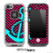 Pink/Black V2 Colored Chevron and Turquoise Anchor Skin for the iPhone 5 or 4/4s LifeProof Case
