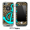 Cheetah Animal Print and Turquoise Anchor Skin for the iPhone 5 or 4/4s LifeProof Case