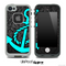 Black Dark Paisley and Turquoise Anchor Skin for the iPhone 5 or 4/4s LifeProof Case