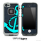 Denim and Turquoise Anchor Skin for the iPhone 5 or 4/4s LifeProof Case