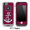 Pink/Black Colored Chevron and White Anchor V2 Skin for the iPhone 5 or 4/4s LifeProof Case