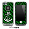 Green/Black Colored Chevron and White Anchor V2 Skin for the iPhone 5 or 4/4s LifeProof Case