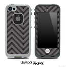 Sketchy Chevron Pattern Black and Gray Skin for the iPhone 5 or 4/4s LifeProof Case