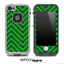 Sketchy Chevron Pattern Black and Green Skin for the iPhone 5 or 4/4s LifeProof Case