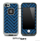 Sketchy Chevron Pattern Black and Blue Skin for the iPhone 5 or 4/4s LifeProof Case