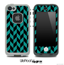 V5 Chevron Pattern Black and Green Skin for the iPhone 5 or 4/4s LifeProof Case