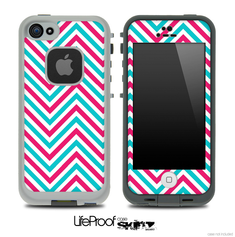 V3 Chevron Pattern Red and Blue Skin for the iPhone 5 or 4/4s LifeProof Case