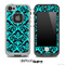Delicate Pattern Black and Turquoise Skin for the iPhone 5 or 4/4s LifeProof Case