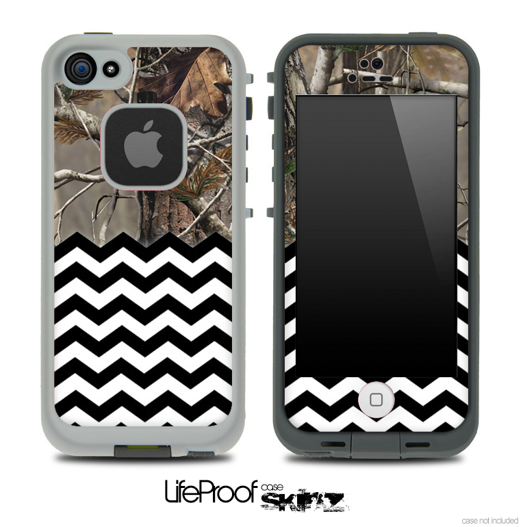 Mixed Real Camouflage and Chevron Pattern Skin for the iPhone 5 or 4/4s LifeProof Case
